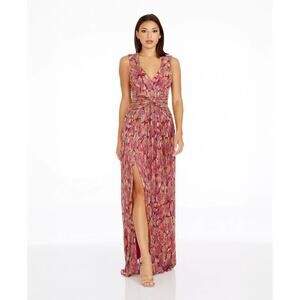 chiffon evening maxi dress Cream And Gold Chiffon Maxi Dress – self-portrait-US